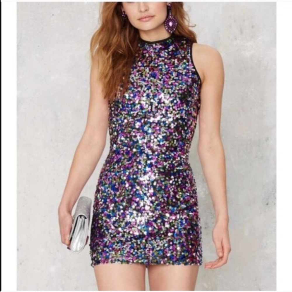 NWT NastyGal Glamorous Sequin Mini in Size M